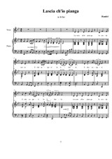 Lascia ch'io pianga - alto and piano - in lower transpositions