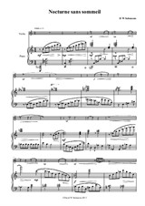 Nocturne sans Sommeil for violin and piano