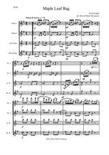 Maple Leaf Rag for flute quartet (2 flutes, 1 alto and 1 bass)