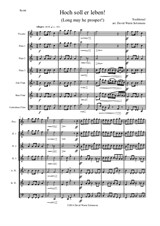 Hoch soll er leben (Long may he prosper) for flute choir (Piccolo, 3 Flutes, Alto, Bass and Contrabass flutes)