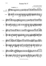 Sonata in F (No.V) for alto saxophone and guitar