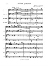 O quam gloriosum (Oh how glorious) for clarinet quartet (E flat B flat Alto and Bass)