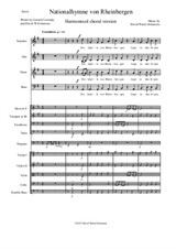 Nationalhymne von Rheinbergen (National Anthem of Rheinbergen) for Harmonised choir and orchestra (Score and Parts)