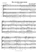 Hoc est enim corpus meum (German version) for SATB choir