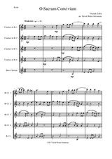O Sacrum Convivium for clarinet quintet (4 clarinets and 1 bass or 5 clarinets)