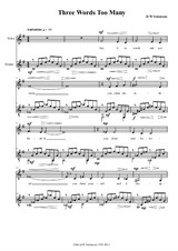 Three words too many for voice and guitar