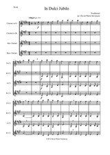 In Dulci Jubilo for clarinet quartet (E flat, B flat, Alto, Bass)
