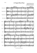 A Virgin Most Pure for clarinet quartet (3 B flats and 1 bass)