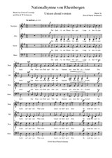Nationalhymne von Rheinbergen (National Anthem of Rheinbergen) for Unison choir a cappella