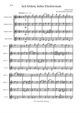 Ach Elslein, liebes Elselein mein for clarinet quartet (3 B flats and 1 bass)