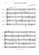 O Sacrum Convivium for clarinet quintet E flat, 2 B flats, alto and bass)