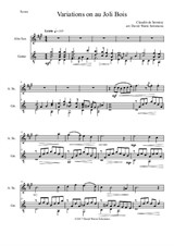 Variations on au Joli Bois for alto saxophone and guitar