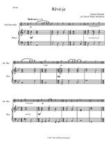 Rêvé-je (Am I dreaming) for alto recorder and piano