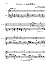 Variations on au Joli Bois for alto recorder and guitar