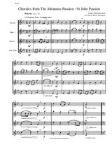 Chorales from the Johannes-Passion (St John Passion) for flute and piccolo quartet  (piccolo, 2 flutes and alto flute)
