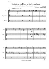 Variations on Dans la forêt prochaine for double-reed trio (oboe, cor anglais, bassoon)