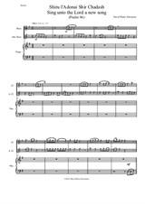 Shiru l'adonai shir chadash - O sing unto the Lord a new song - (Psalm 96) for flute, alto flute and piano