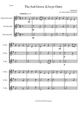 The Ash Grove (Llwyn Onn) for recorder trio (soprano, alto, tenor)