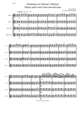 Variations on Alleluia! Alleluia! Hearts and voices heavenward raise for flute quartet