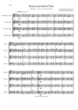 Nearer my God to Thee (Bethany) for recorder quartet