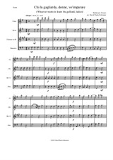 Chi la gagliarda (Whoever wants to learn the galliard) arranged for wind quartet