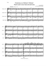 Variations on Alleluia! Alleluia! Hearts and voices heavenward raise for clarinet quartet