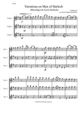 Variations on Men of Harlech (Rhyfelgyrch Gwŷr Harlech) for violin trio