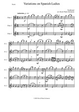 Variations on Spanish Ladies for flute trio