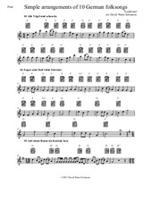 10 Volkslieder - Simple arrangements of 10 German folk songs (flute and guitar chords)