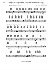 10 Volkslieder - Simple arrangements of 10 German folk songs (viola and guitar chords)