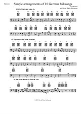 10 Volkslieder - Simple arrangements of 10 German folk songs (bassoon and guitar chords)