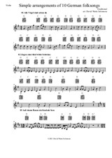 10 Volkslieder - Simple arrangements of 10 German folk songs (violin and guitar chords)