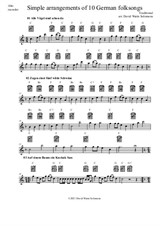 10 Volkslieder - Simple arrangements of 10 German folk songs (alto recorder and guitar chords)