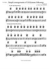 10 Volkslieder - Simple arrangements of 10 German folk songs (cor anglais and guitar chords)