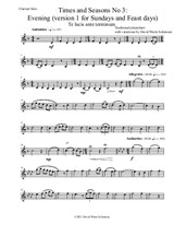 Times and Seasons for clarinet solo No.3: Evening (version 1 for Sundays and Feast days)